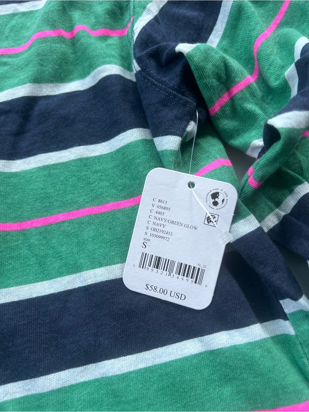 NWT FP Movement by Free People Hustle Striped Layer Navy Green Glow Size Small - Picture 12 of 16